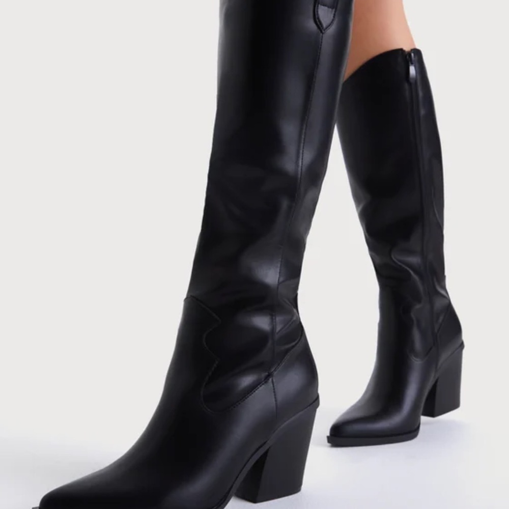 Knee high black boots